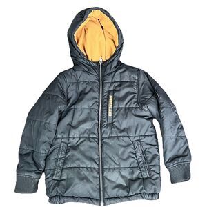 Timberland Coat - Youth S (8) Fleece-Lined Hooded Puffer Black